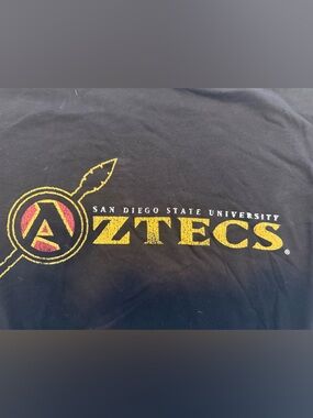 San Diego State University Aztecs Black T-Shirt with Gold & Red Logo